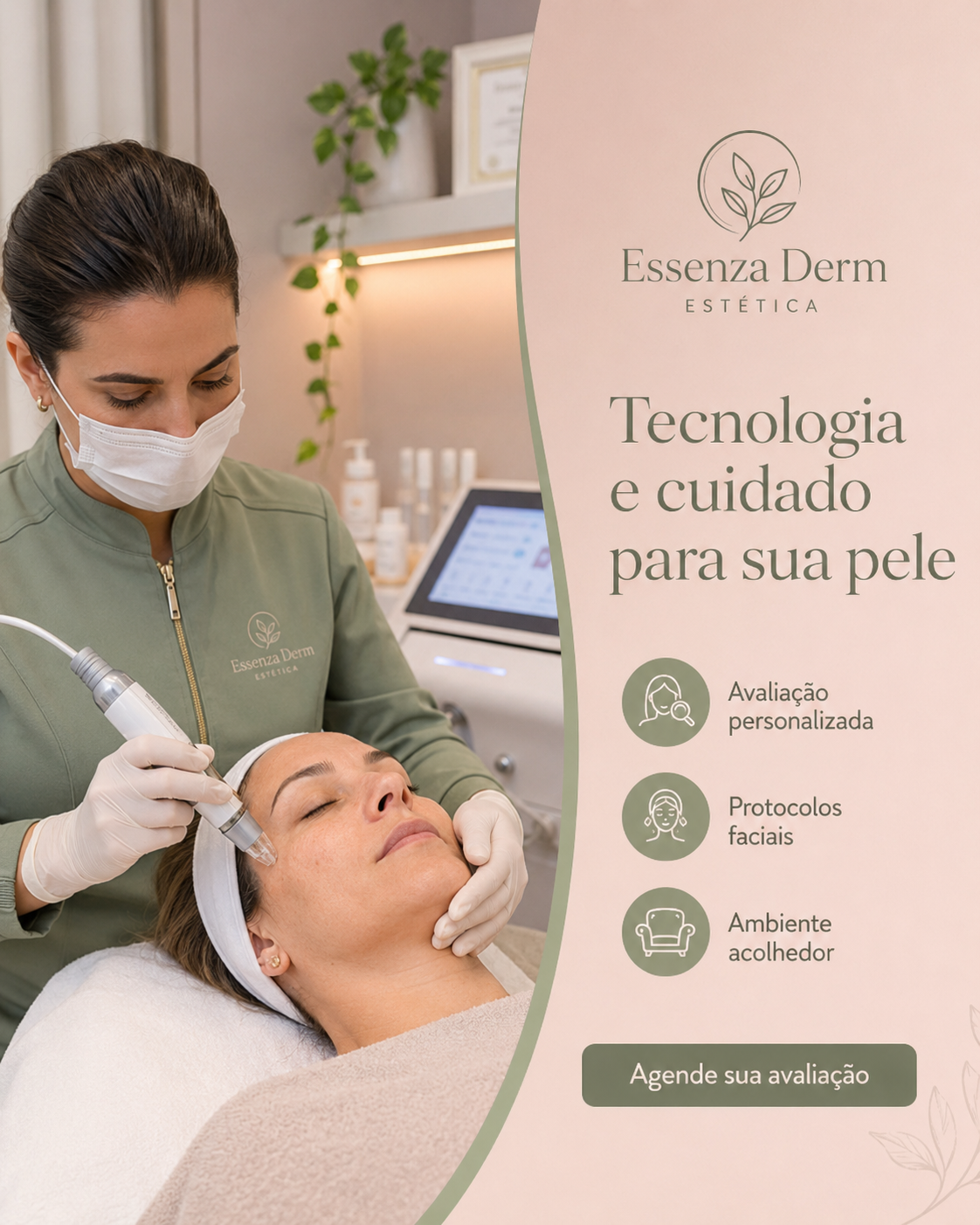 clínica estético profissional e acolhedora