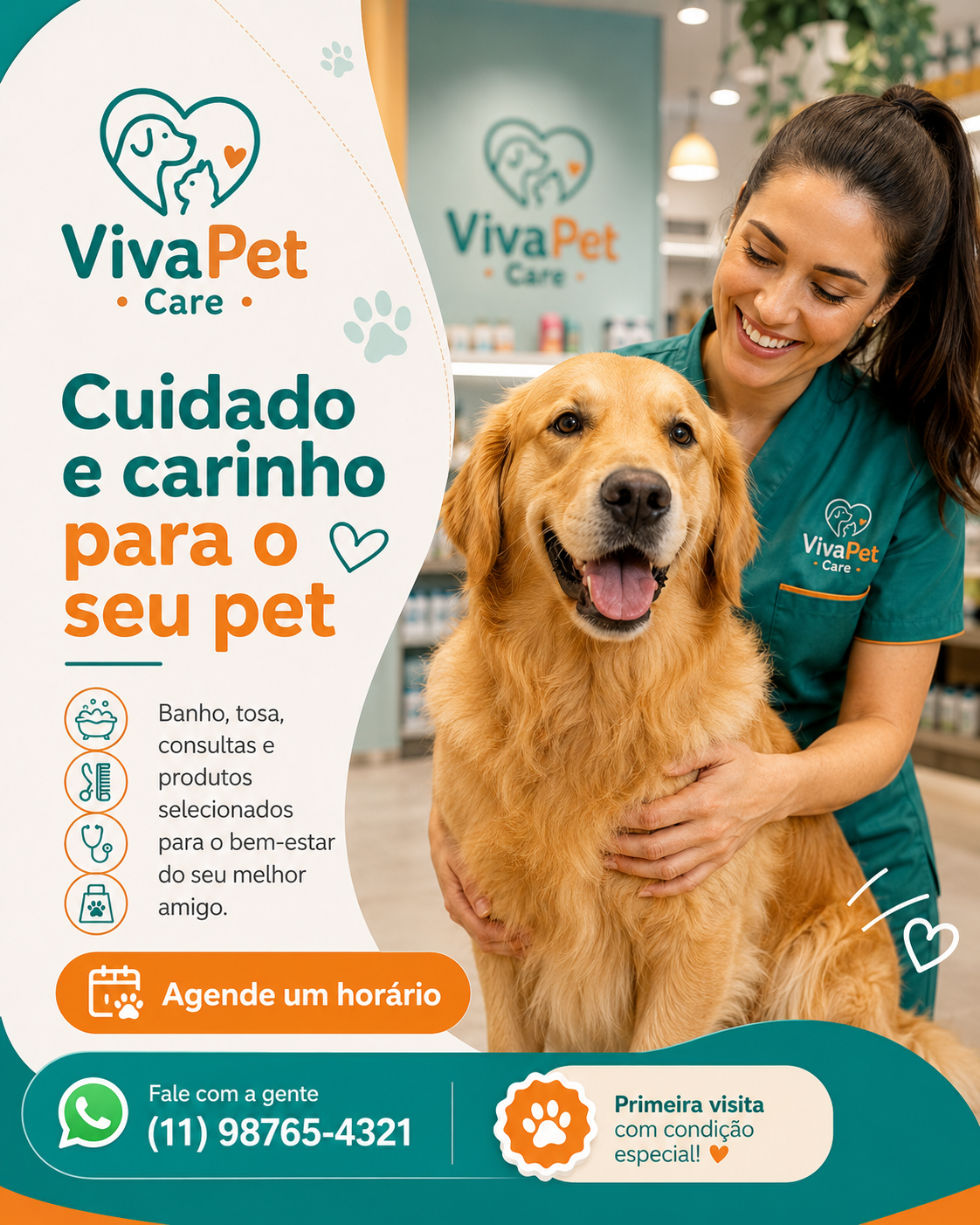 cuidado e carinho para o seu pet