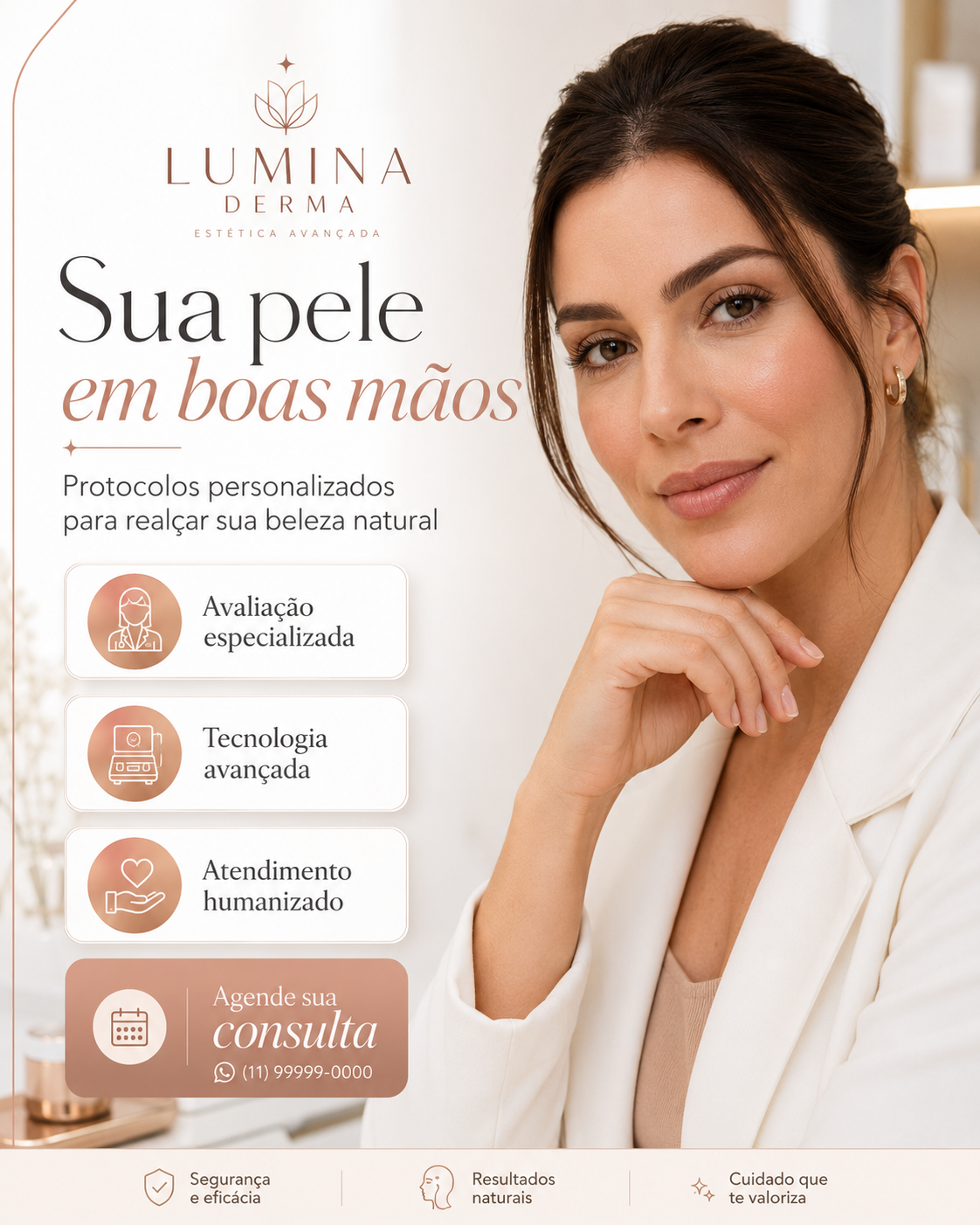 sua pele em boas mãos